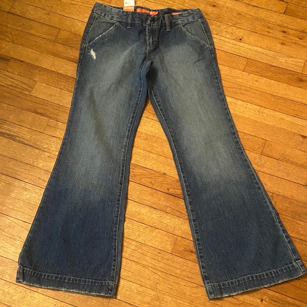 Choices Women's Medium Blue wash Flare Jeans - Wide Leg Denim Size 28x32